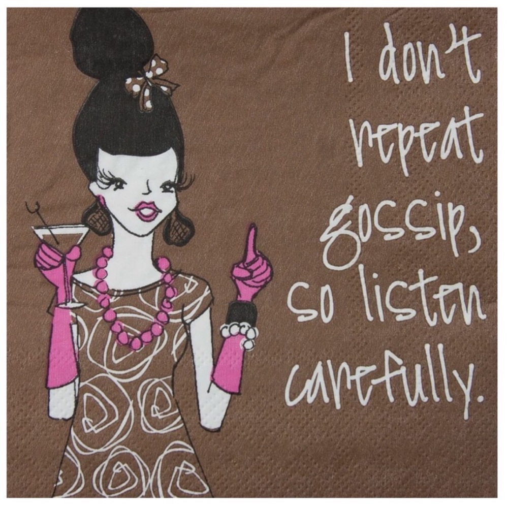 Set of Two (2) I Don’t Repeat Gossip…So Listen Decoupage Cocktail Napkins